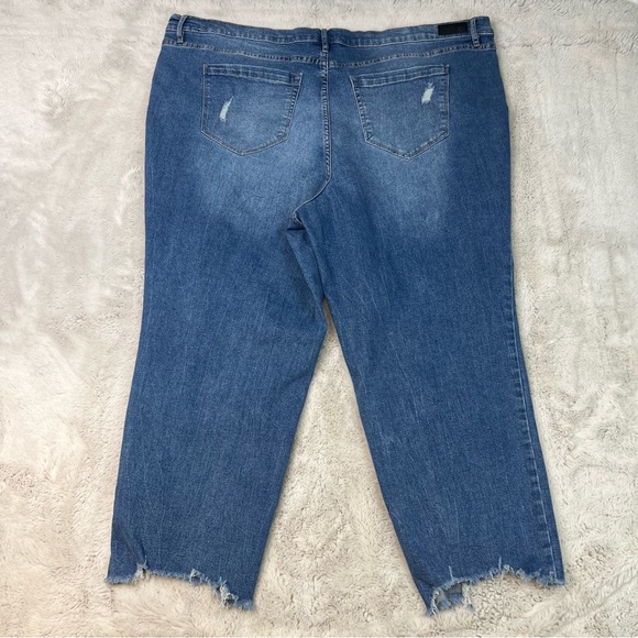 Nicole Miller Soho High Rise Ankle Slim Jeans Womens Plus Size 24 Distressed - Picture 7 of 8